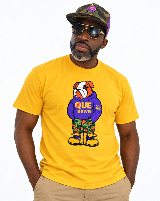 Que Dawg T-Shirt and Camo Trucker Combo