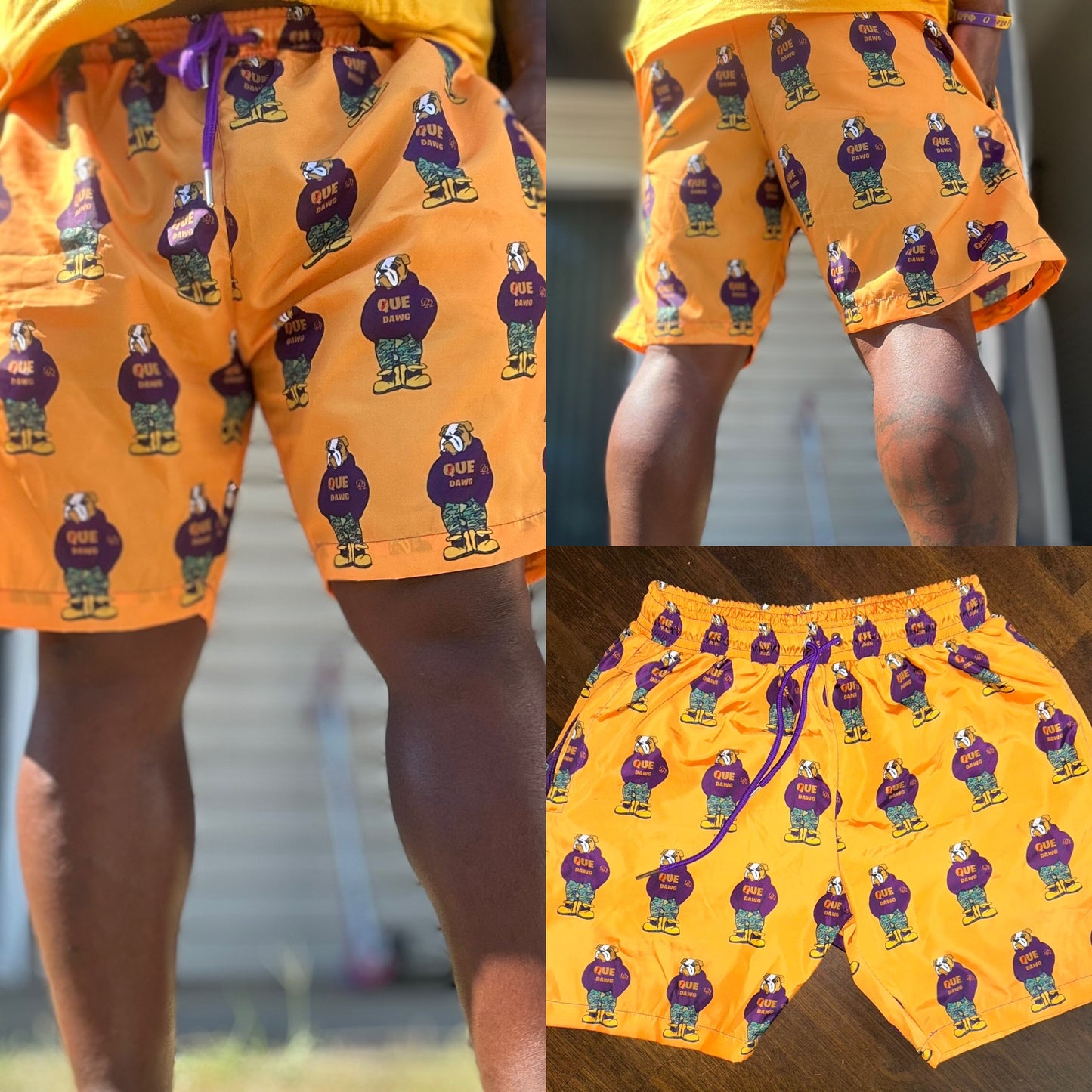 The Que Dawg All over print multi-use shorts