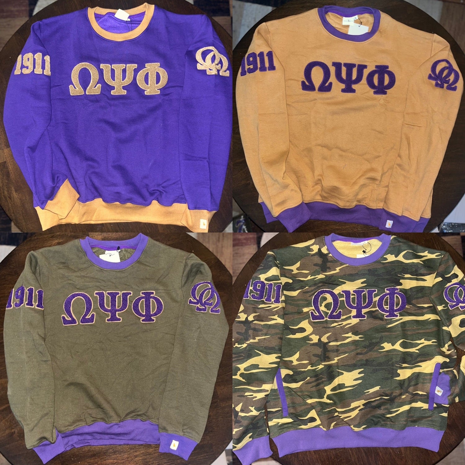 Omega psi phi multi-colored sweatshirt