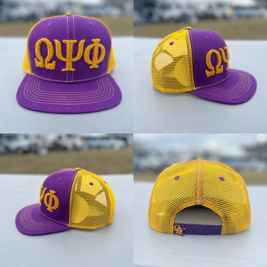 Omega Psi Phi Netback Trucker(Gold Back)