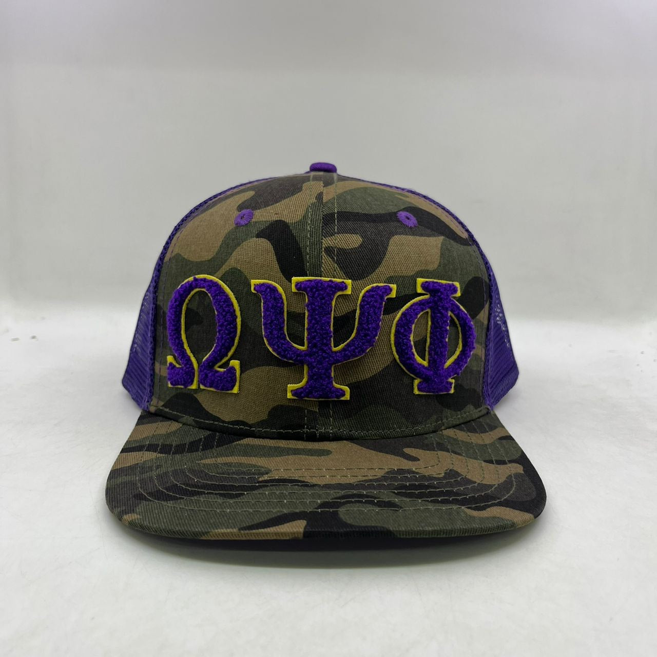 Omega Psi Phi Netback Trucker(Camo Front)