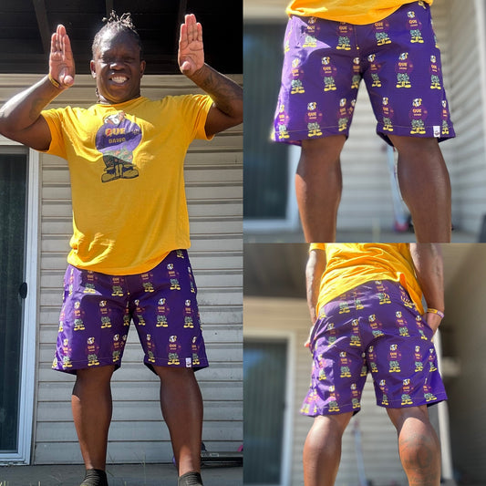 The Que Dawg All over print multi-use shorts