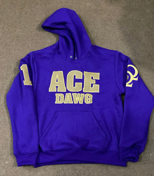Ace Dawg Chenille Logo Que Dawg Hoodie