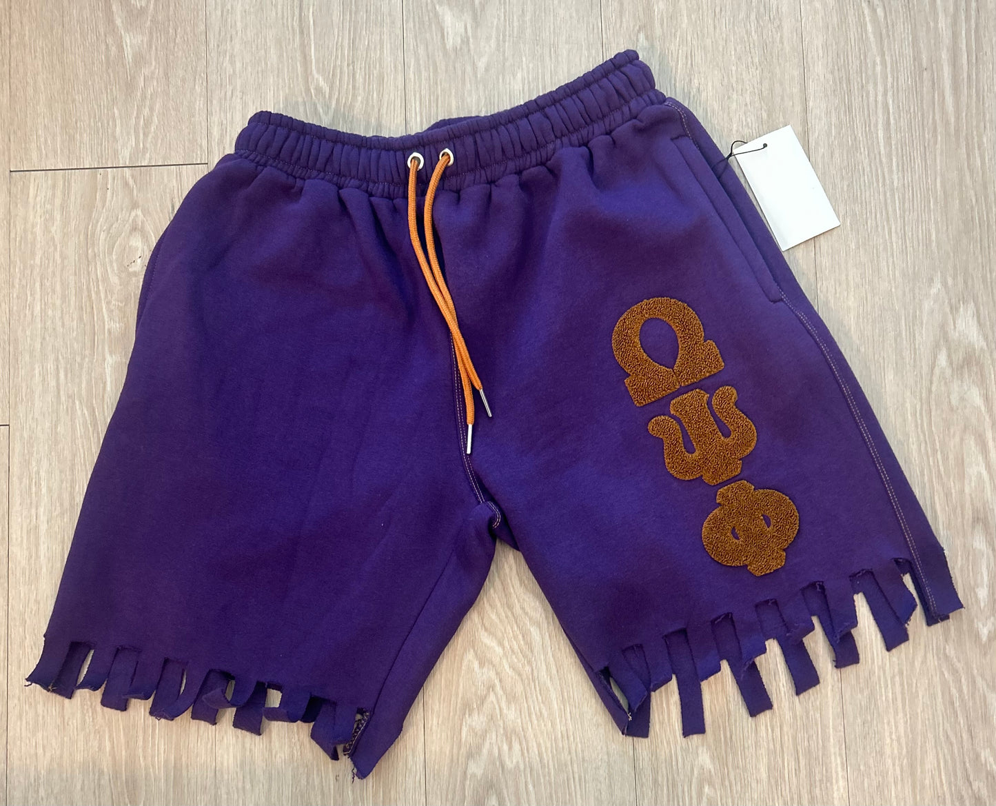 Big Bruhz Chenille logo greek letter shorts